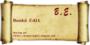 Boskó Edit névjegykártya
